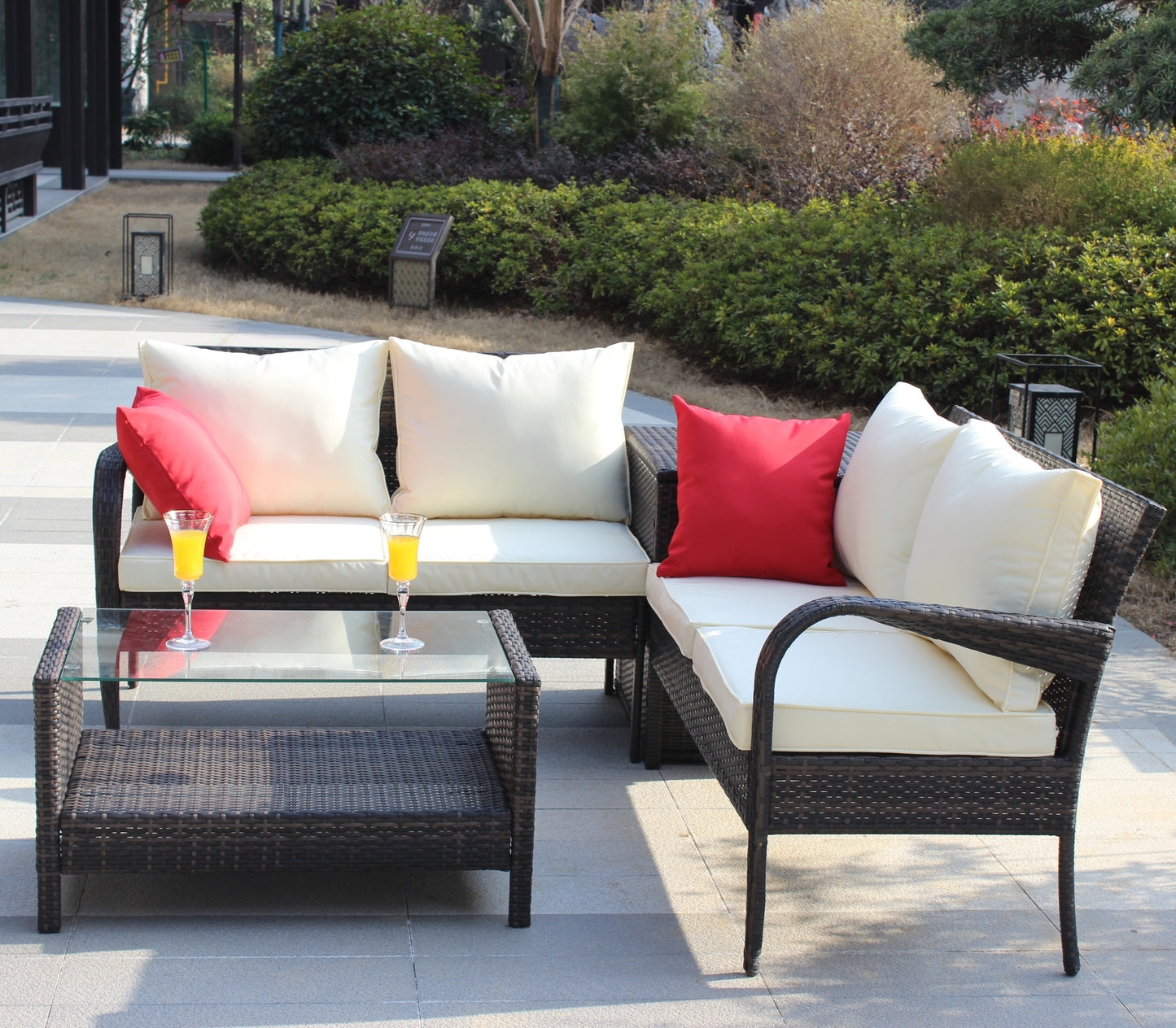 4pcs Rattan Patio Furniture Set