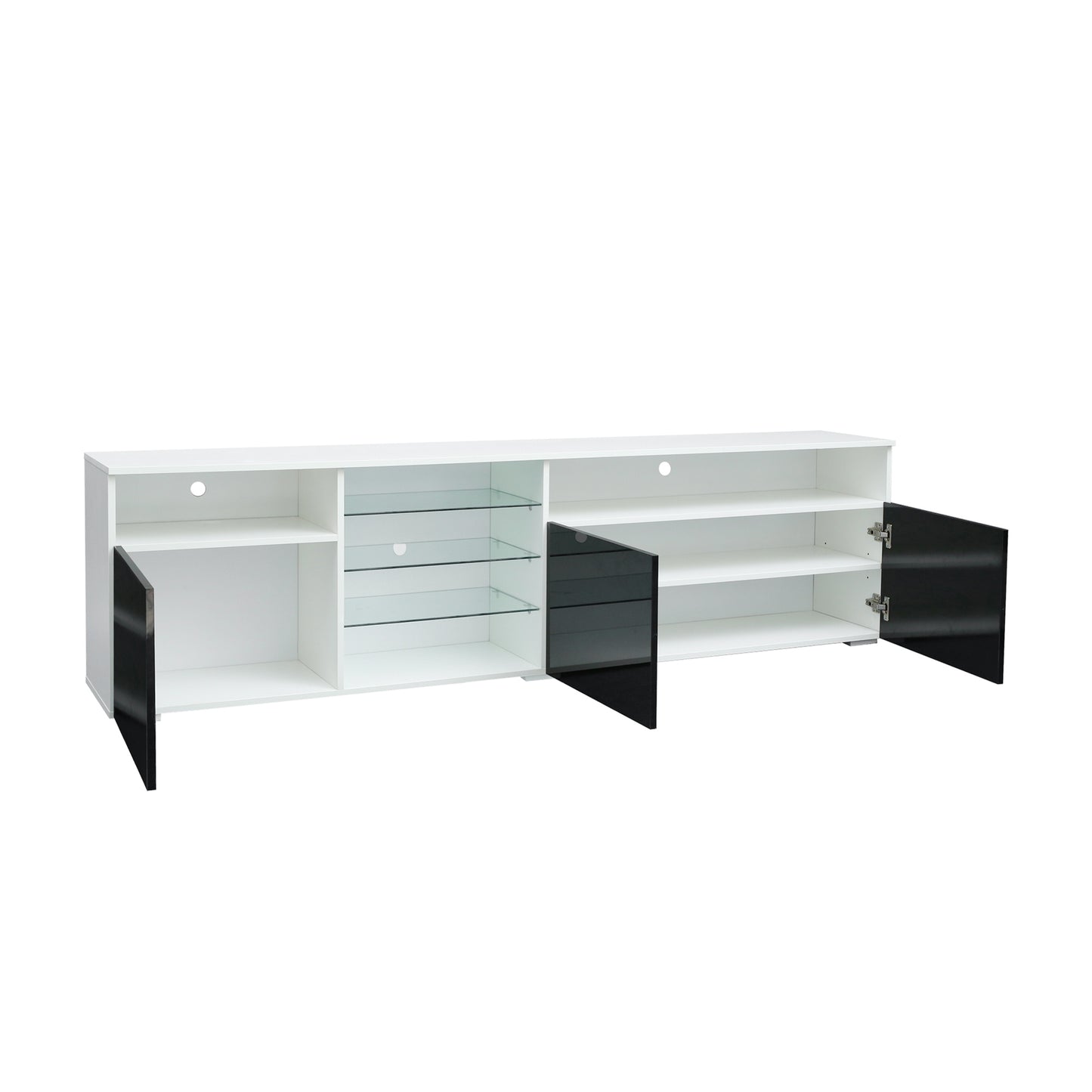 TV Stand High Gloss Doors Modern TV Stand LED(White/Black)