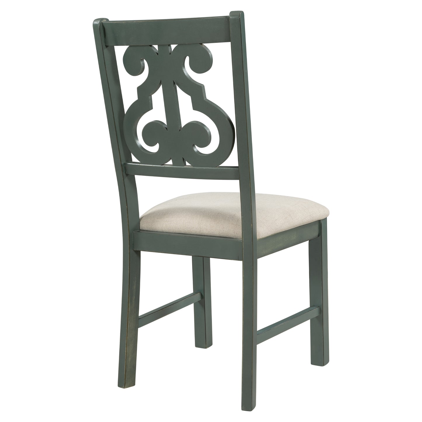 Teal TREXM 5-Piece Round Table & Chairs Set