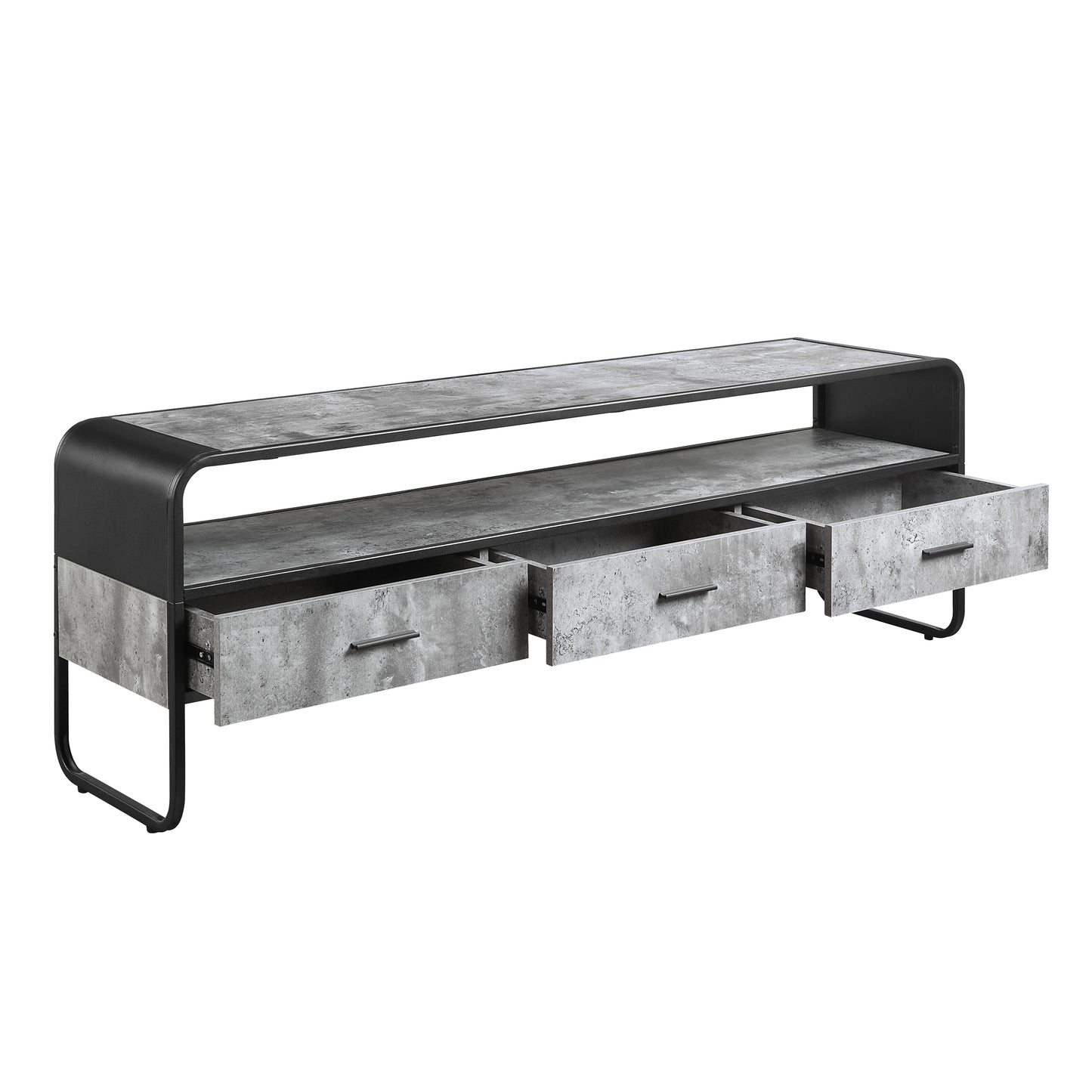 ACME Raziela TV Stand Concrete Gray & Black Finish