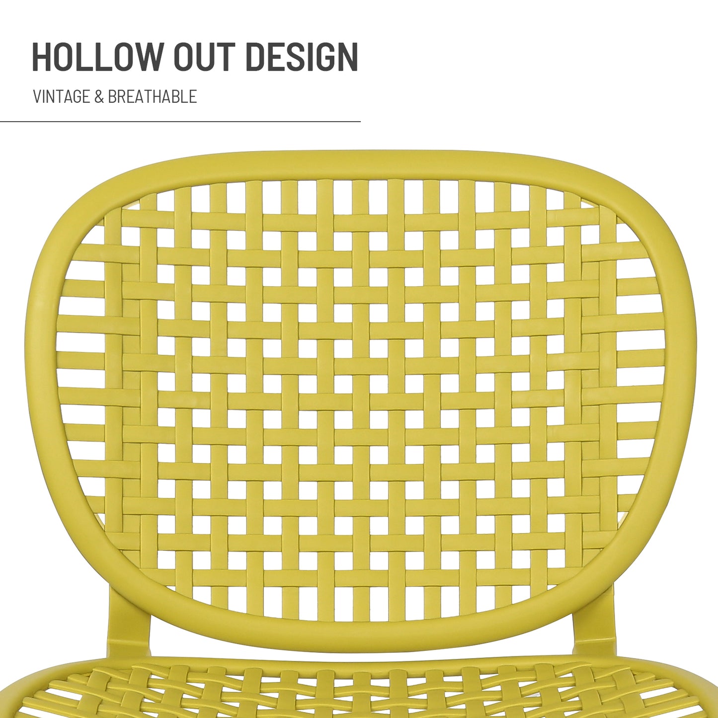 3pcs Hollow Design Patio Table Chair Set for Balcony Garden