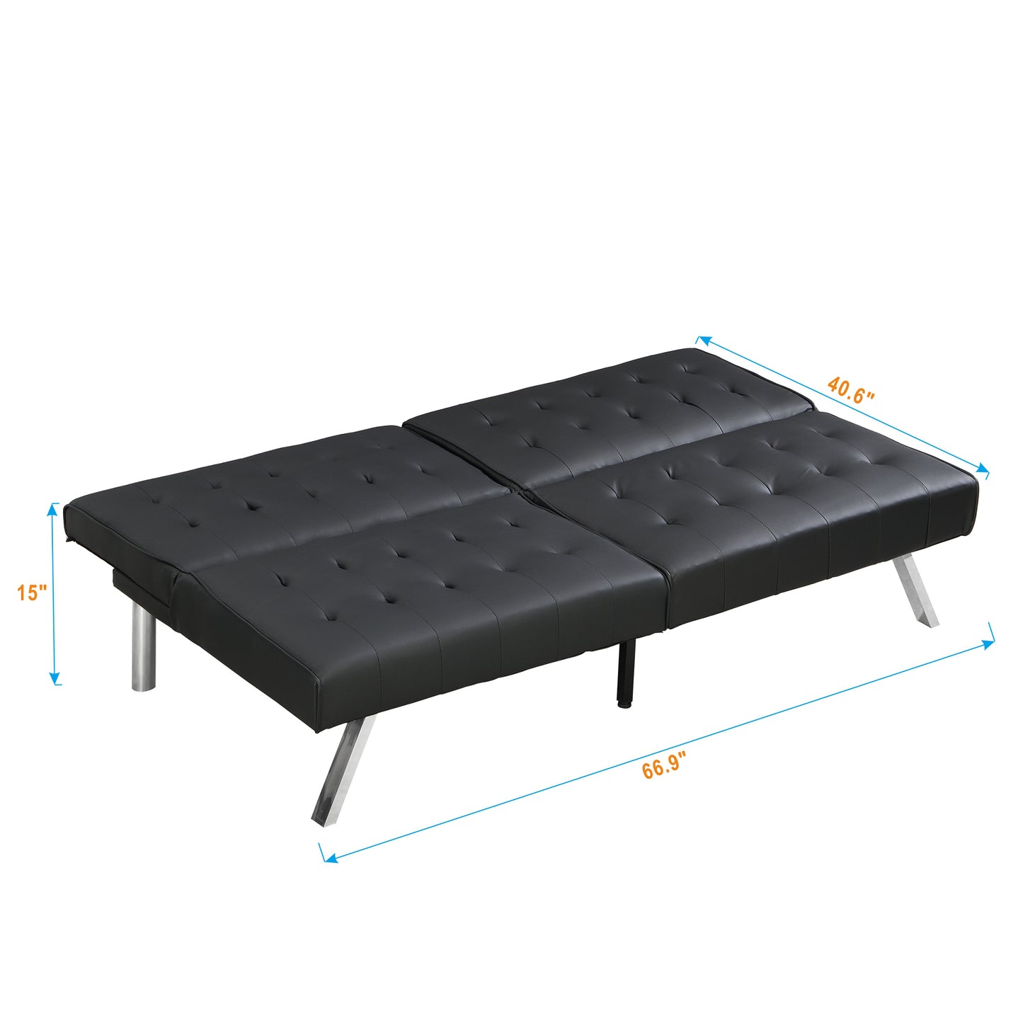 sofa bed black pvc