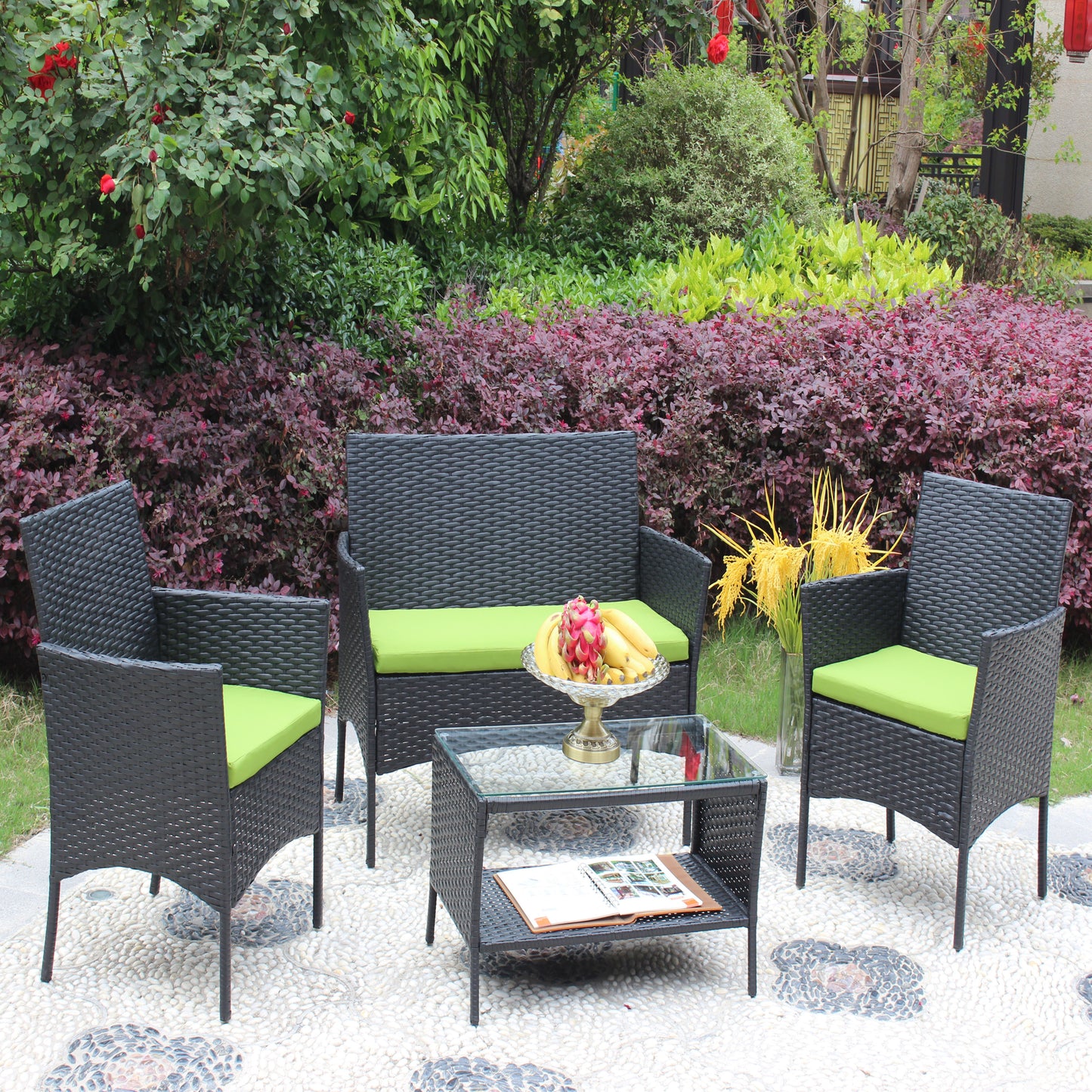 4pcs Rattan Patio Furniture Set