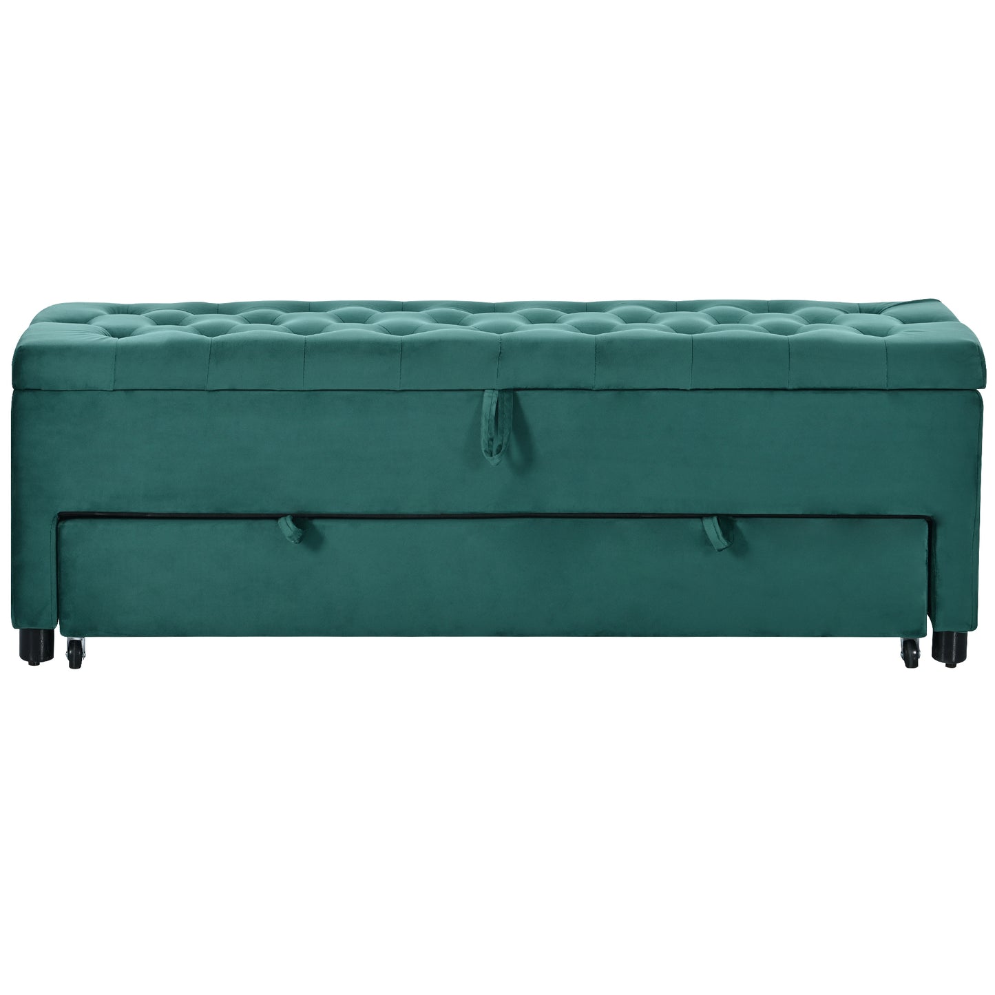 51.2" Button-Tufted Ottoman with Safety Close