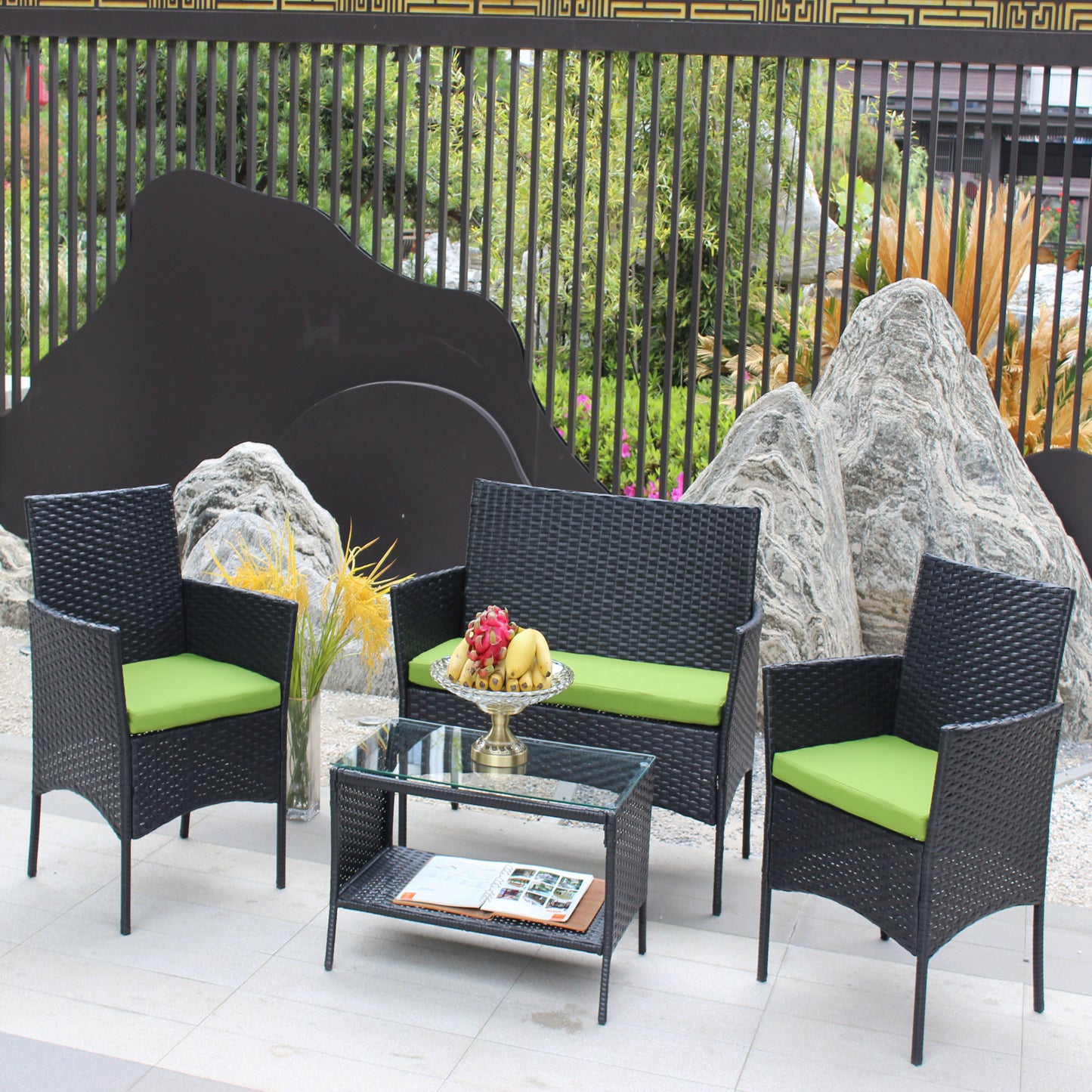 4pcs Rattan Patio Furniture Set