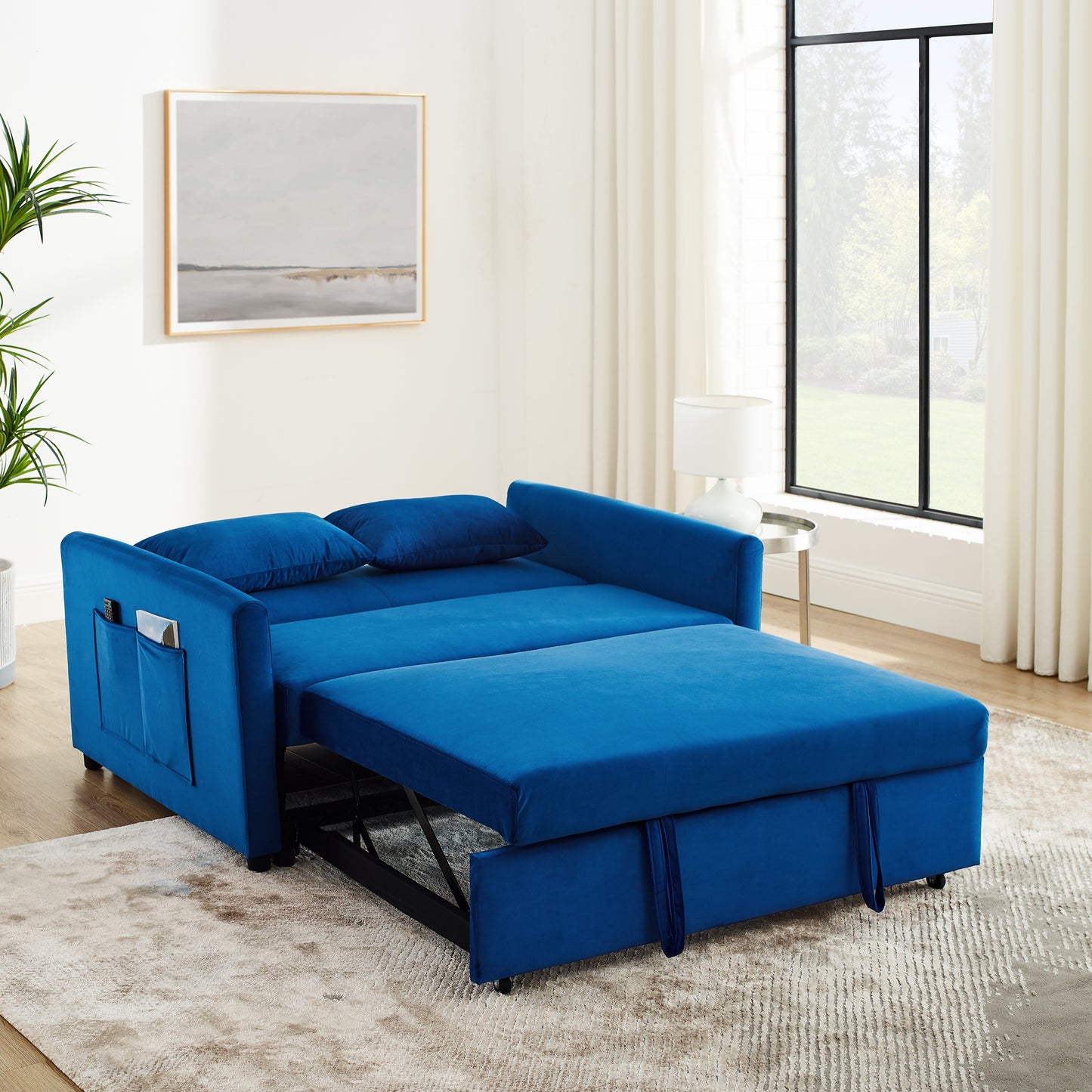 3-in-1 Versatile Velvet Convertible Sofa Bed