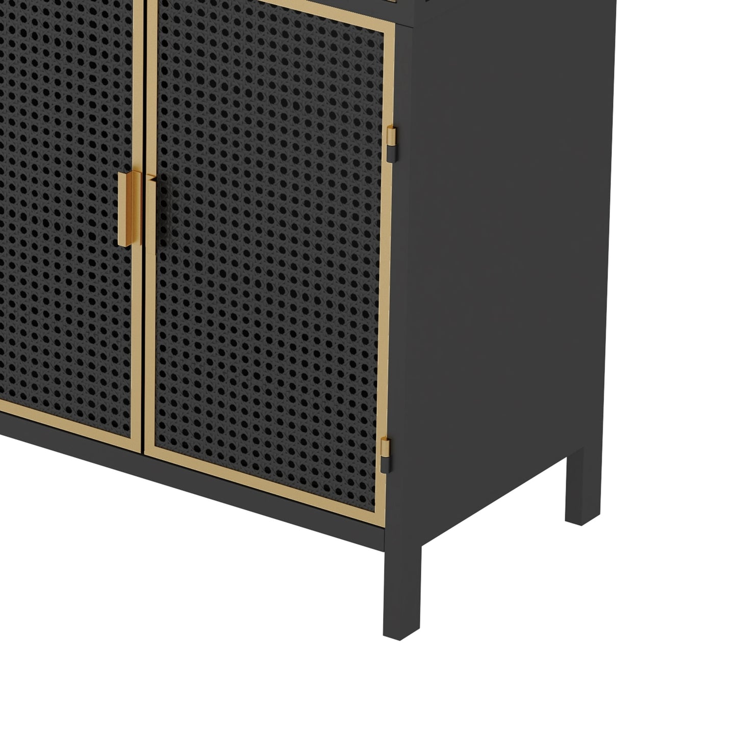 47.64" Wide 4 Doors Modern Sideboard with 3 Top Drawers