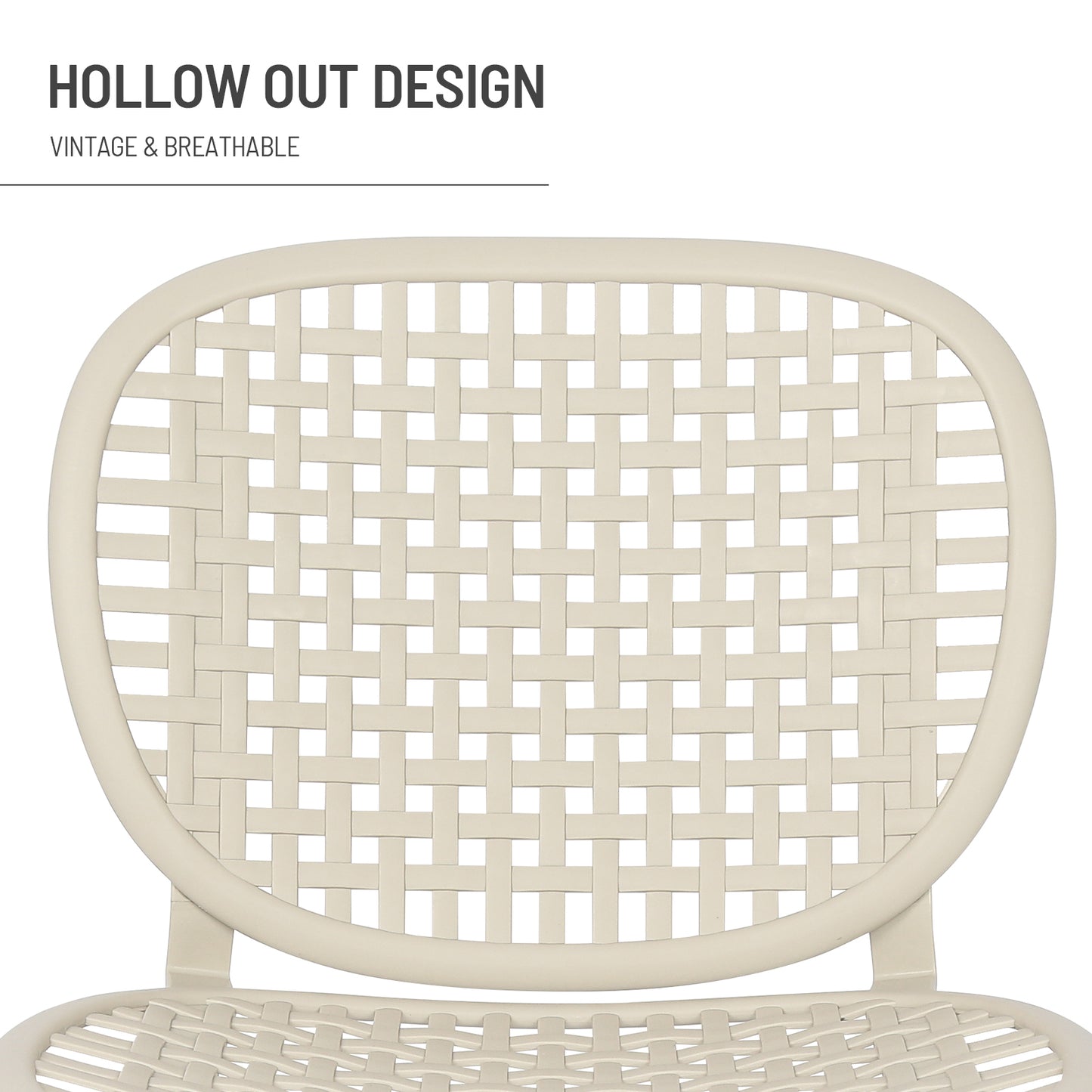 3pcs Hollow Design Retro Patio Table Chair Set for Balcony