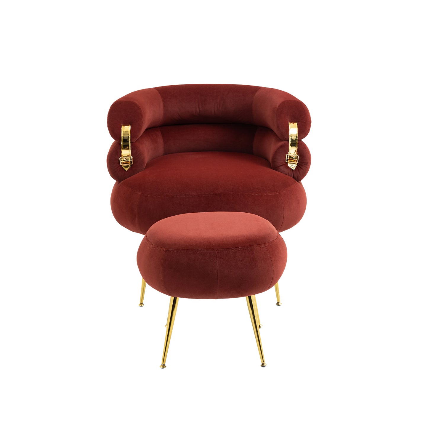 Velvet Accent Chair, Wine Red