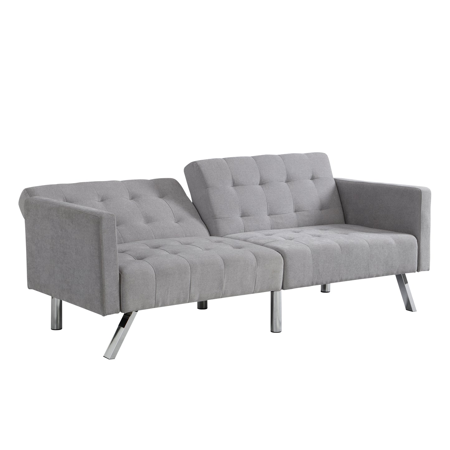 Sofa Bed Convertible Folding Light Grey Lounge Couch Loveseat Sleeper Sofa  Armrests Living Room Bedroom Apartment Reading Room