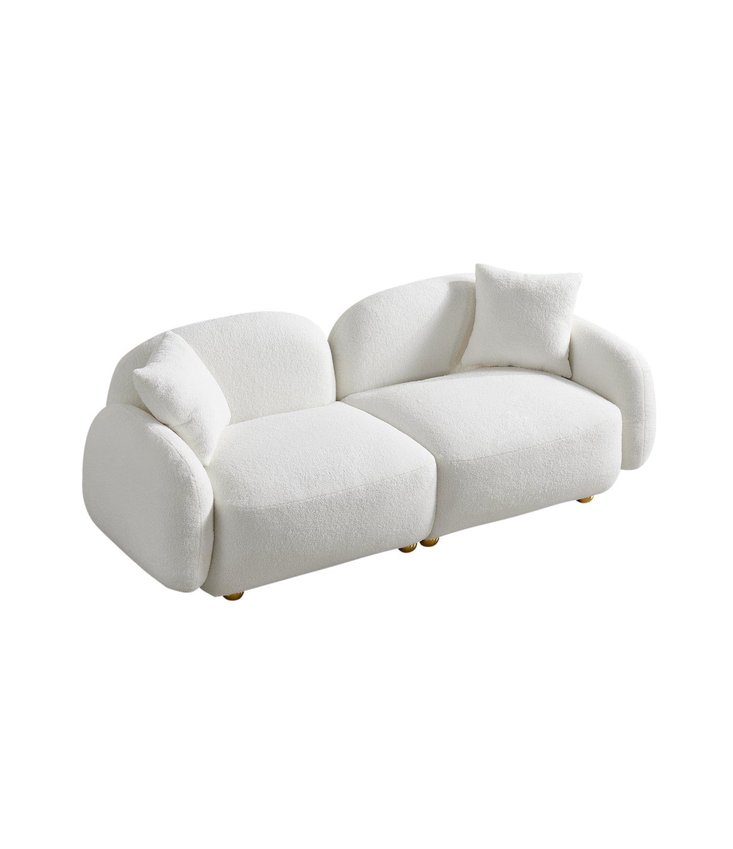 77.95" Cozy Teddy Fabric Sofa - Luxurious Plush Upholstered