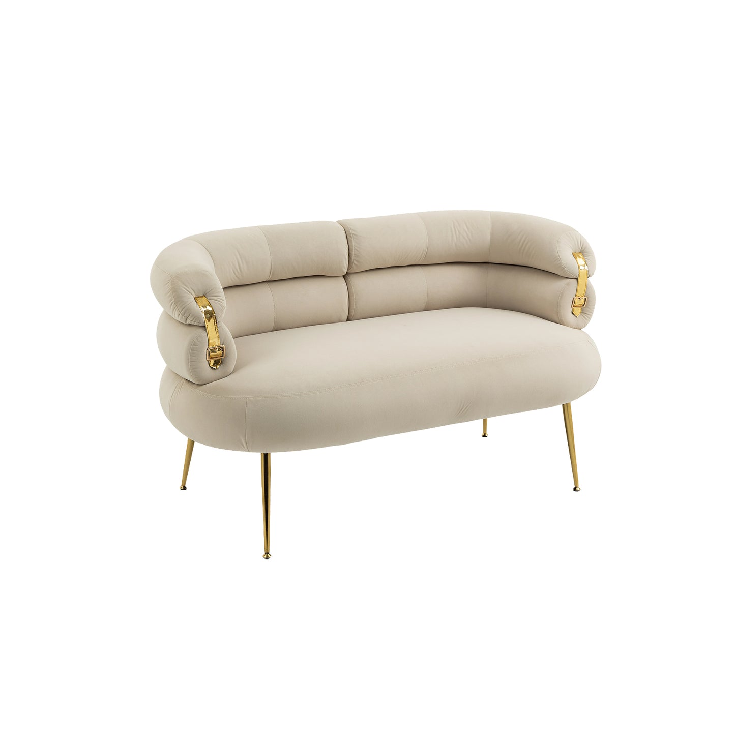 Accent Chair with Golden feet, beige