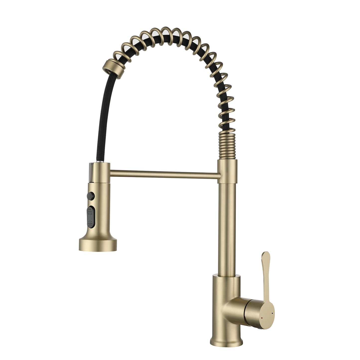 Kitchen Faucet with Pull Down Sprayer Brushed Gold, High Arc Single Handle Kitchen Sink Faucet , Commercial Modern Stainless Steel Kitchen Faucets