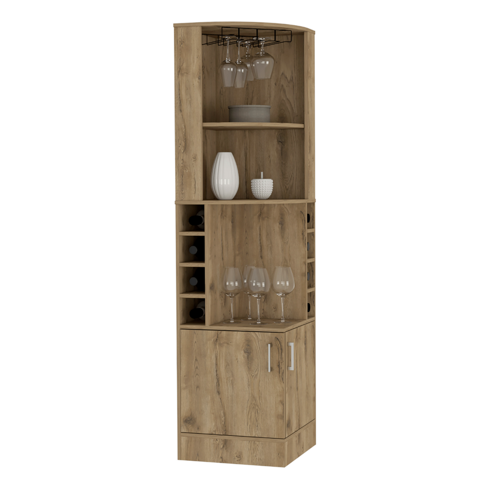 Double Door Bar Cabinet - Dark Brown Finish