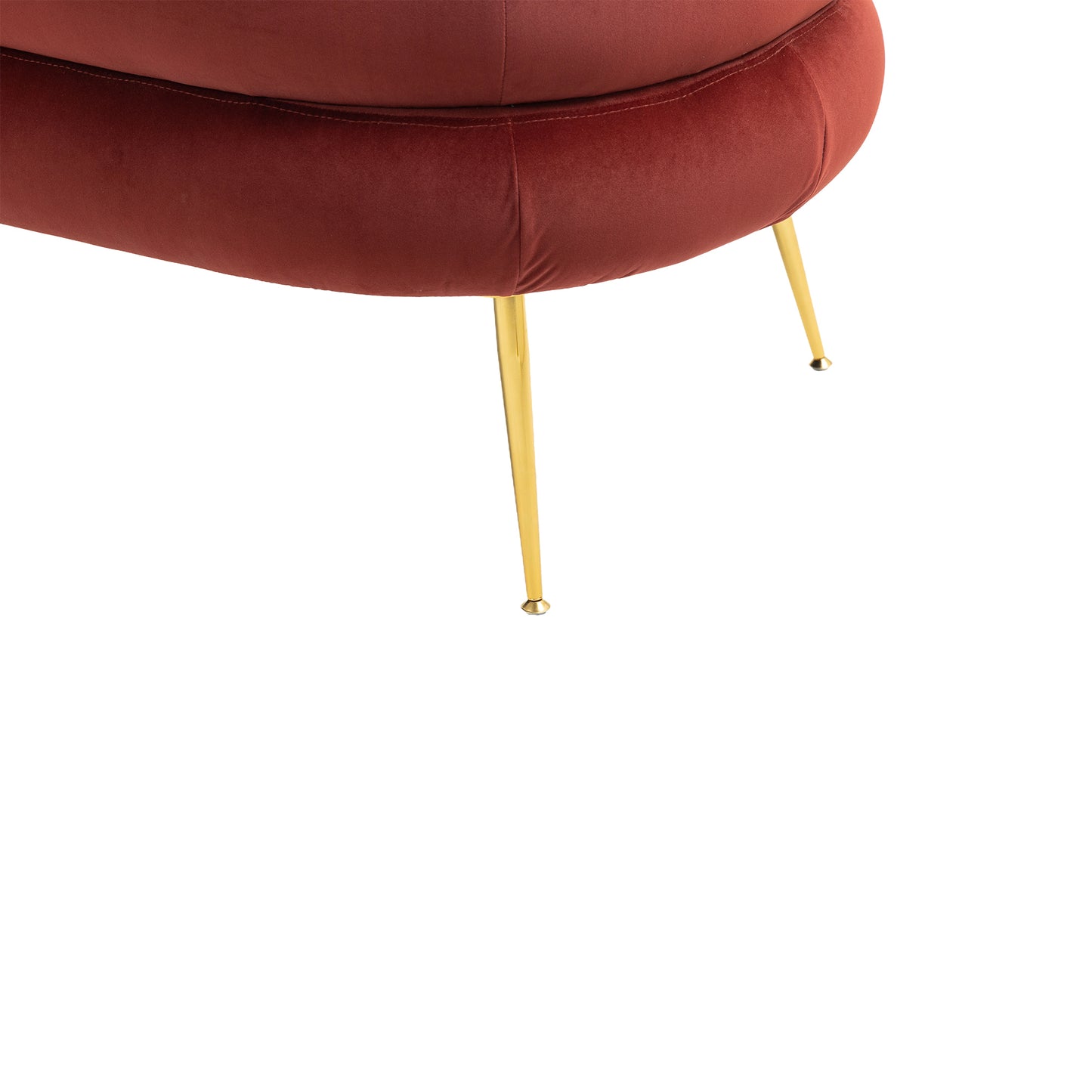 Accent Chair with Golden feet, red