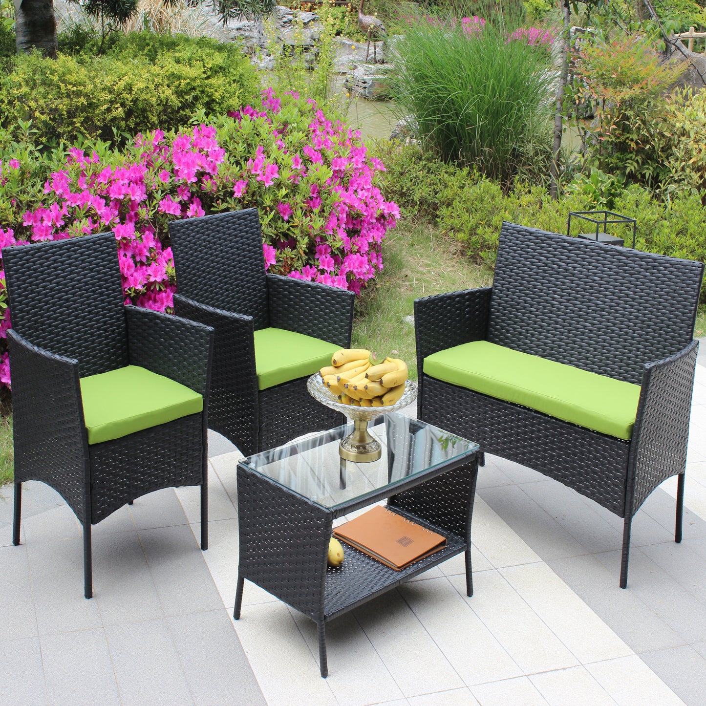 4pcs Rattan Patio Furniture Set