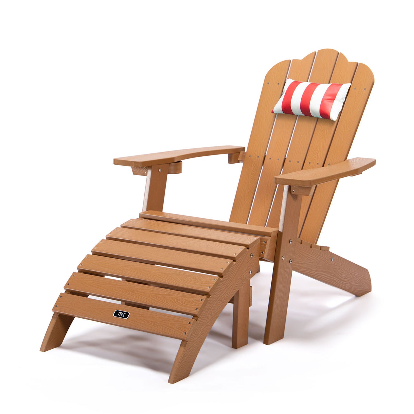 TALE Adirondack Chair Backyard Outdoor Furniture Painted Seating with Cup Holder All-Weather and Fade-Resistant Plastic Wood for Lawn Patio Deck Garden Porch Lawn Furniture Chairs Brown