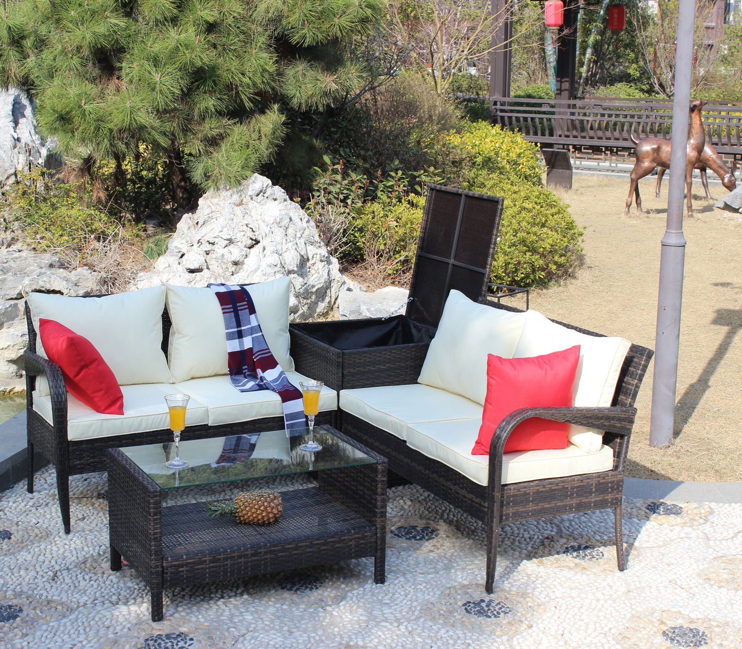 4pcs Rattan Patio Furniture Set