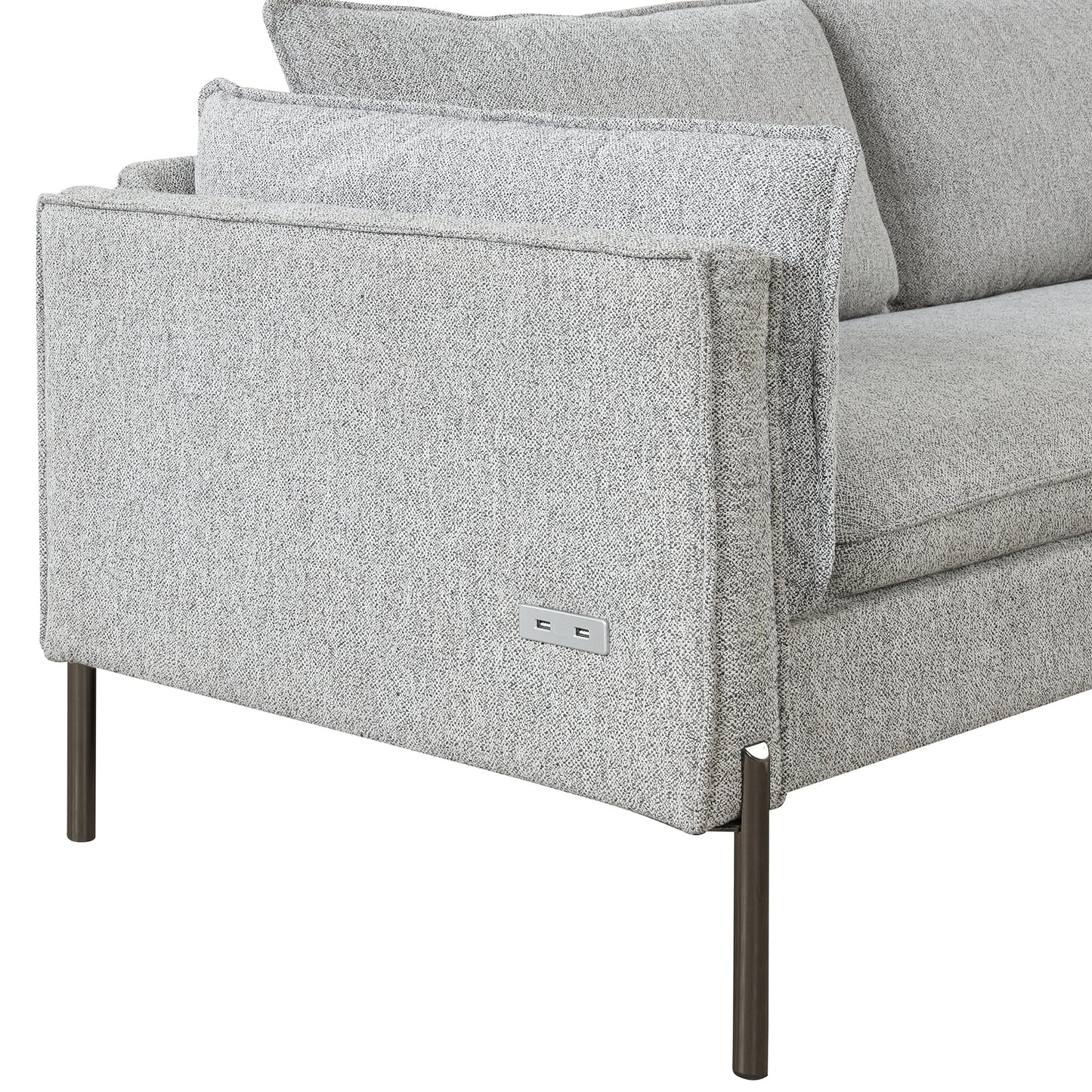 76.2" Modern Style 3 Seat Sofa Linen Fabric Upholstered Couch Furniture  for Different Spaces