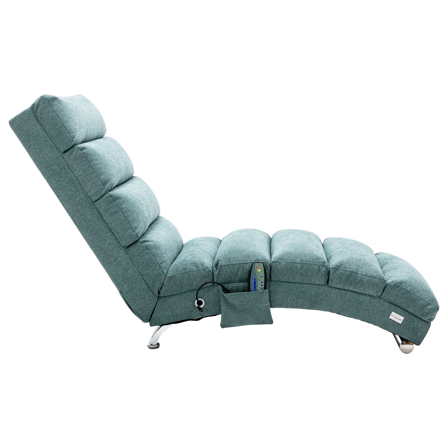 Linen Chaise Lounge Indoor Chair, teal