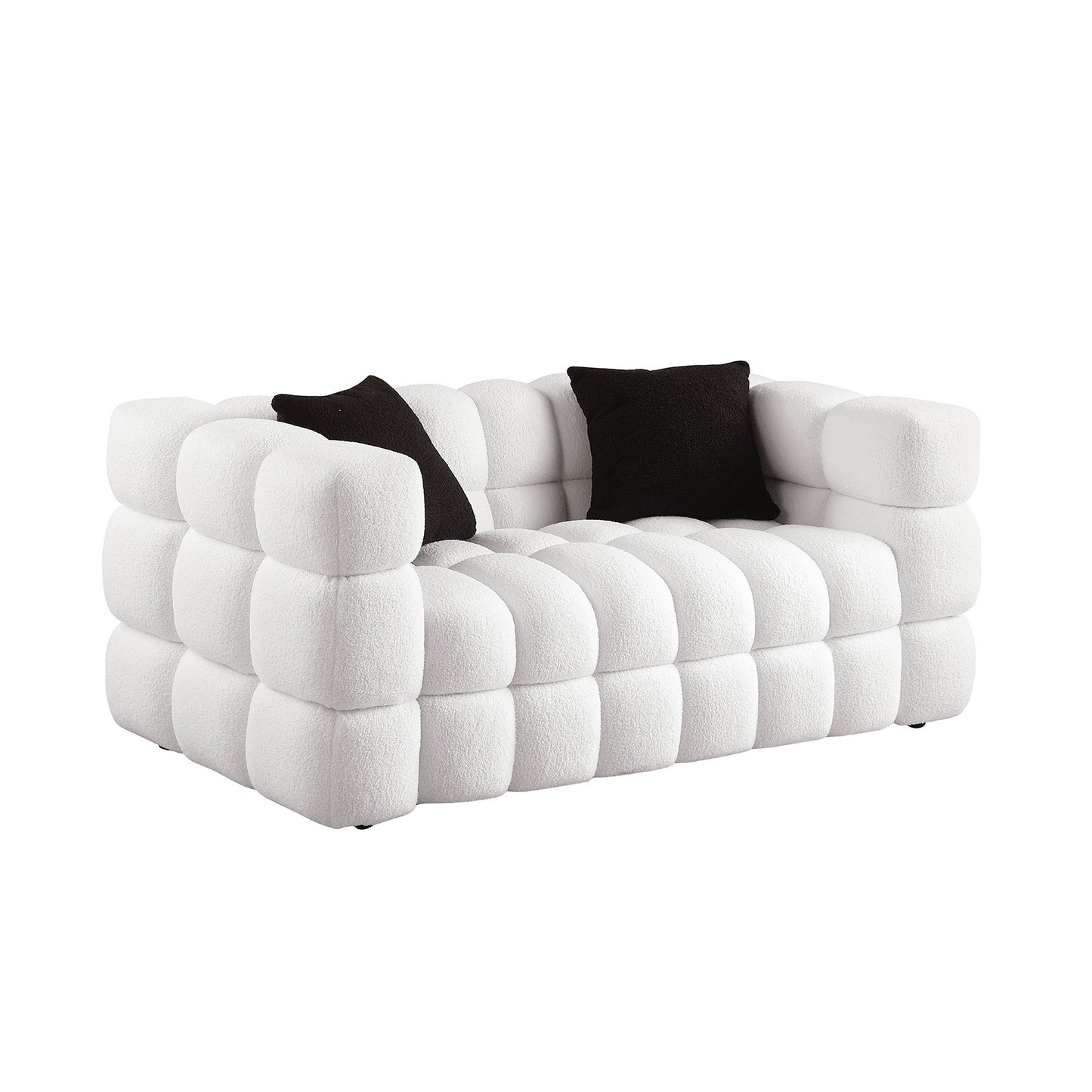 3 seater Marshmallow Boucle Sofa - White