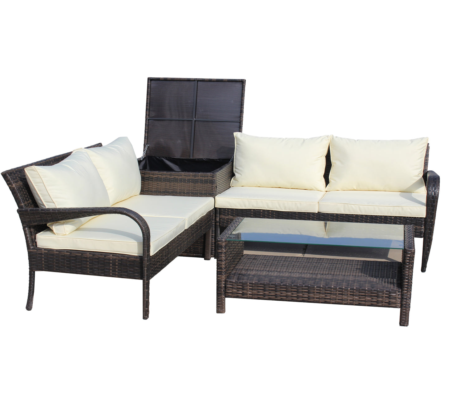 4pcs Rattan Patio Furniture Set