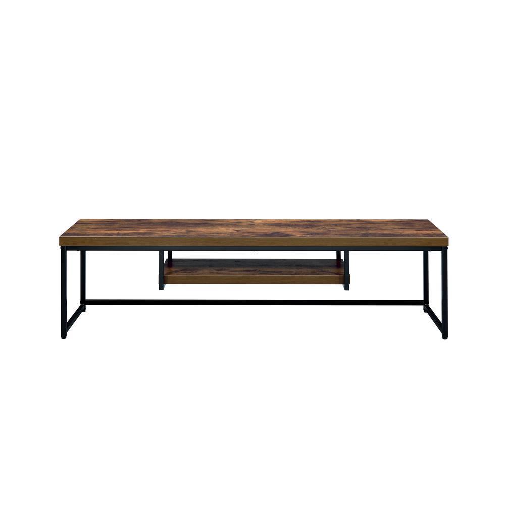 ACME Bob TV Stand in Weathered Oak & Black