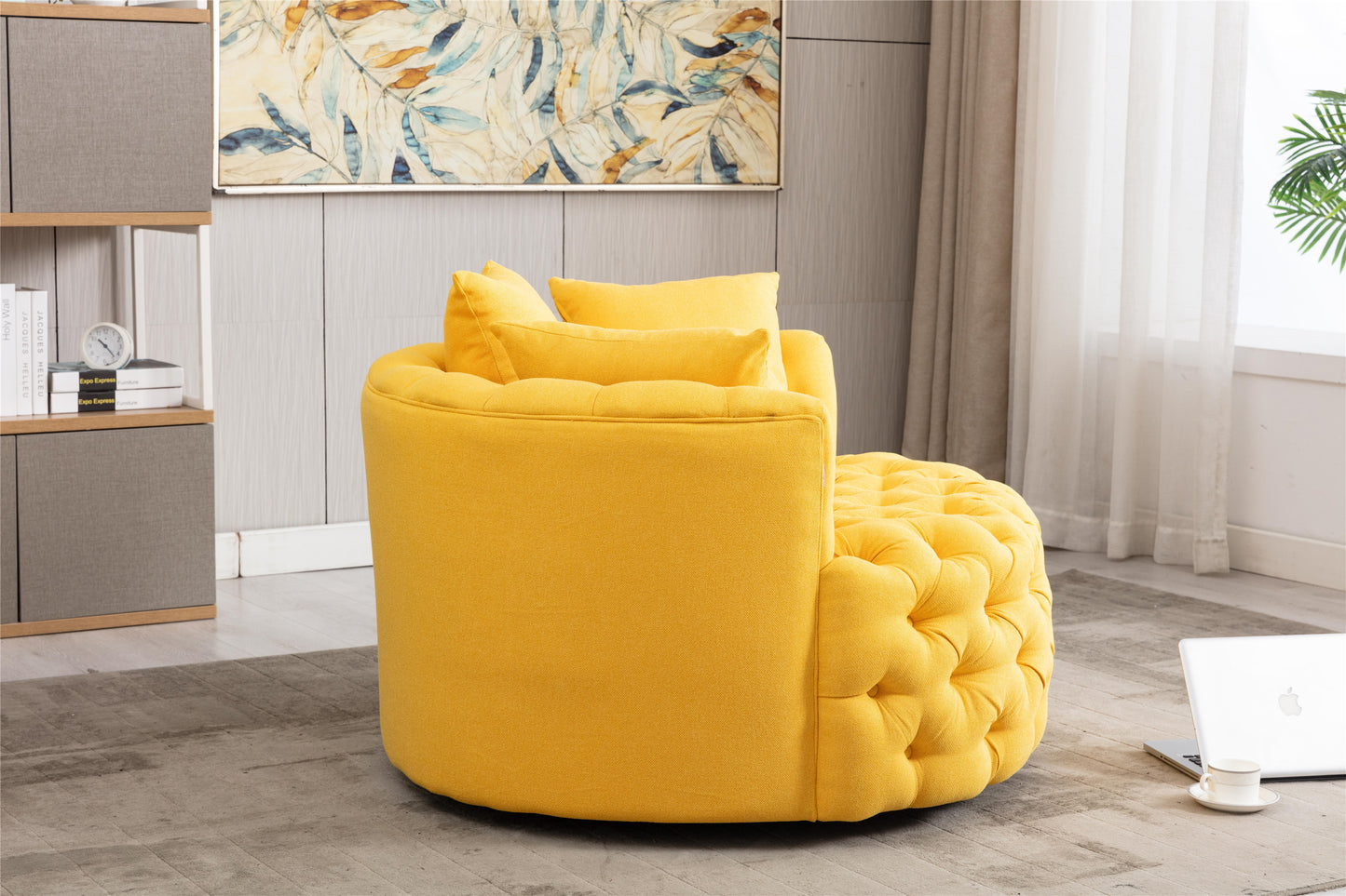 Modern Swivel Accent Chair, yellow