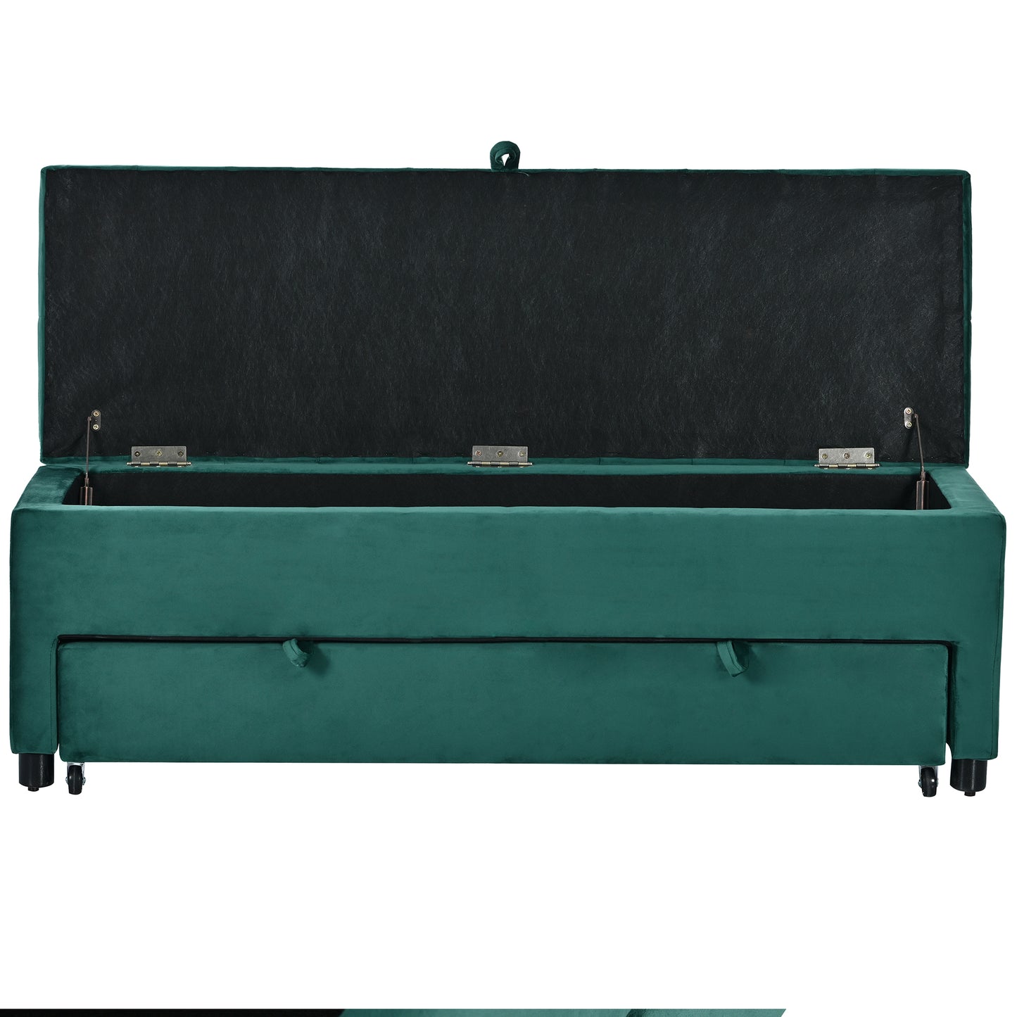 51.2" Button-Tufted Ottoman with Safety Close