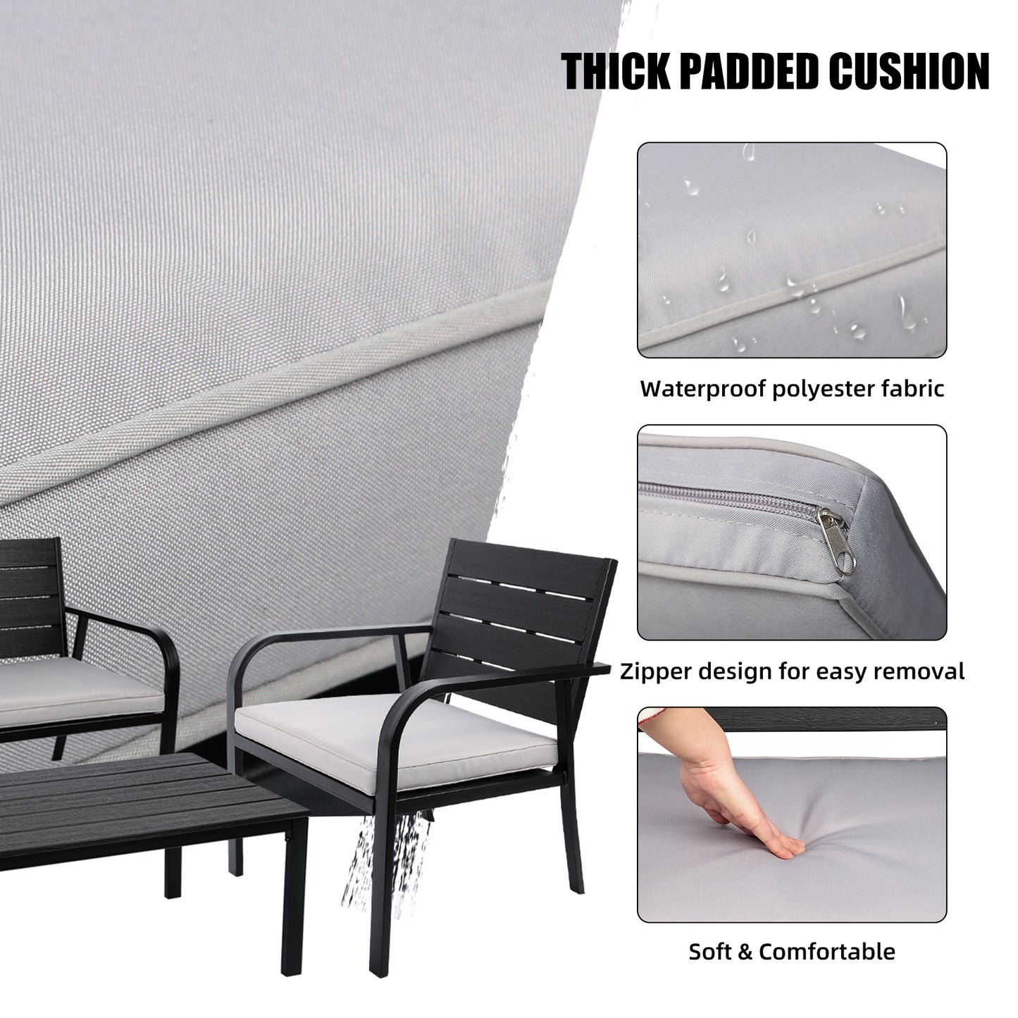 4 Pieces Patio Garden Sofa Set