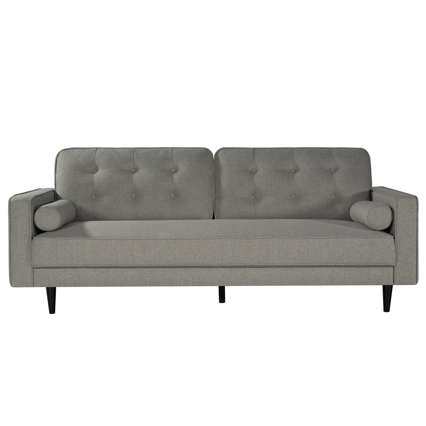 80" Wide Upholstered Sofa with Modern Fabric Sofa and Square Armrest