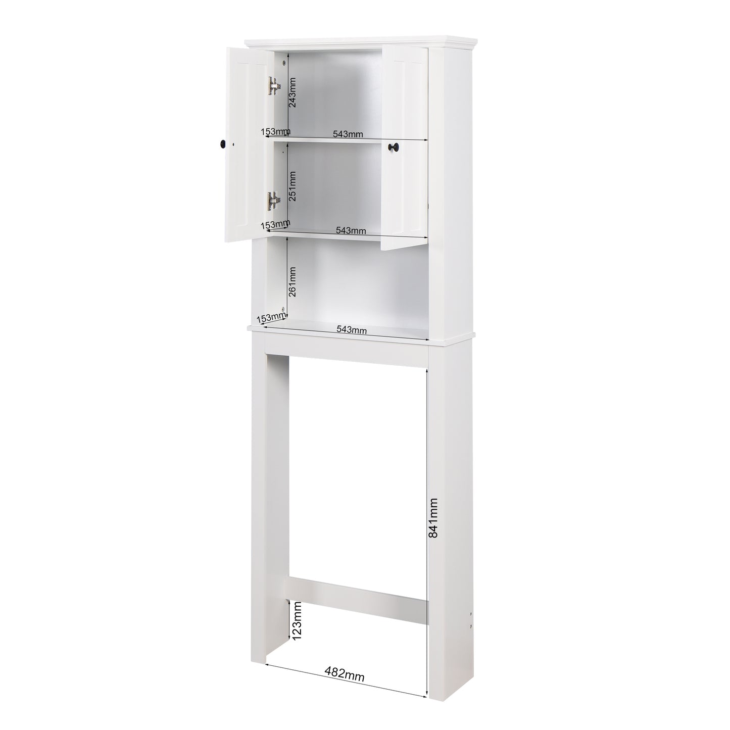 Bathroom Wooden Storage Cabinet Over-The-Toilet Space Saver with a Adjustable Shelf 23.62x7.72x67.32 inch