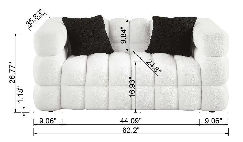 3 seater Marshmallow Boucle Sofa - White