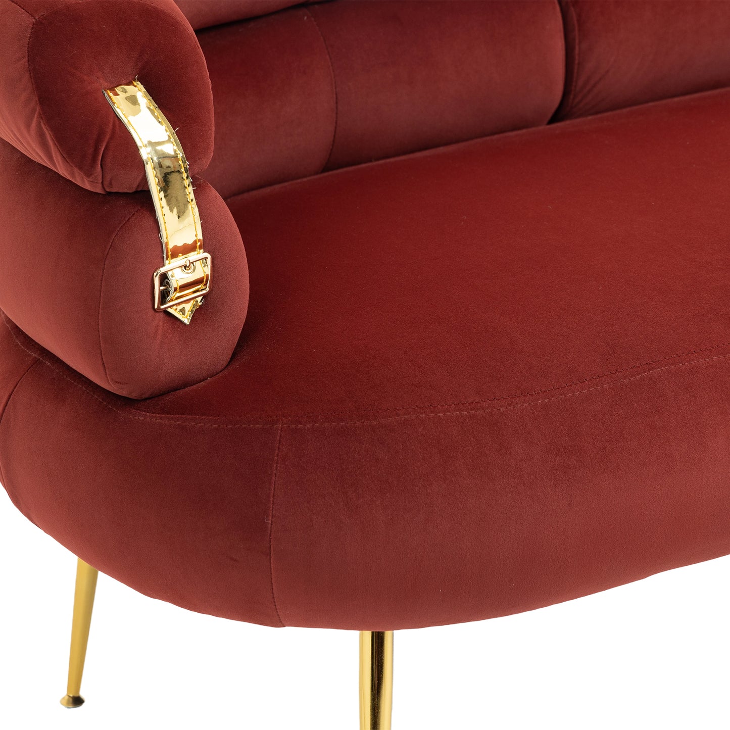 Accent Chair with Golden feet, red