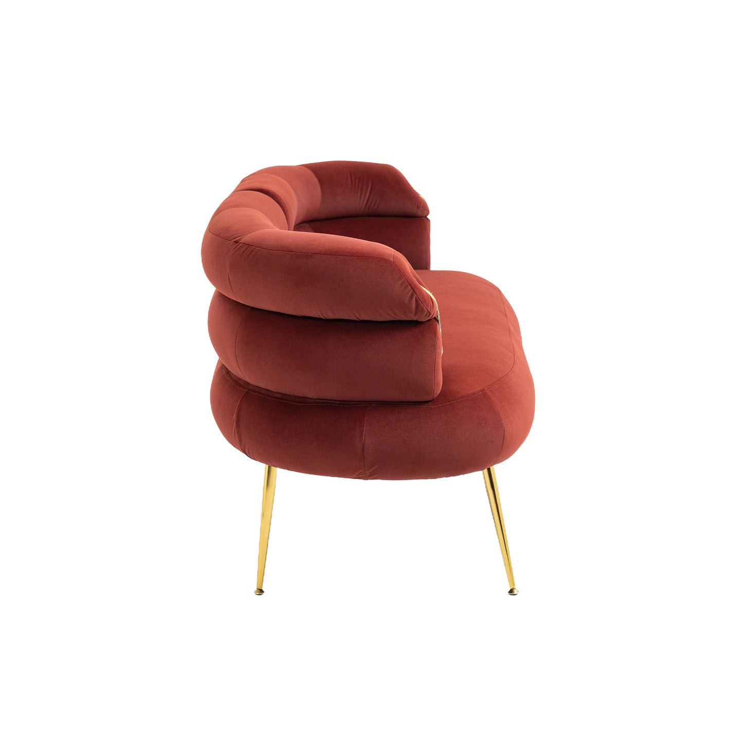 Accent Chair with Golden feet, red