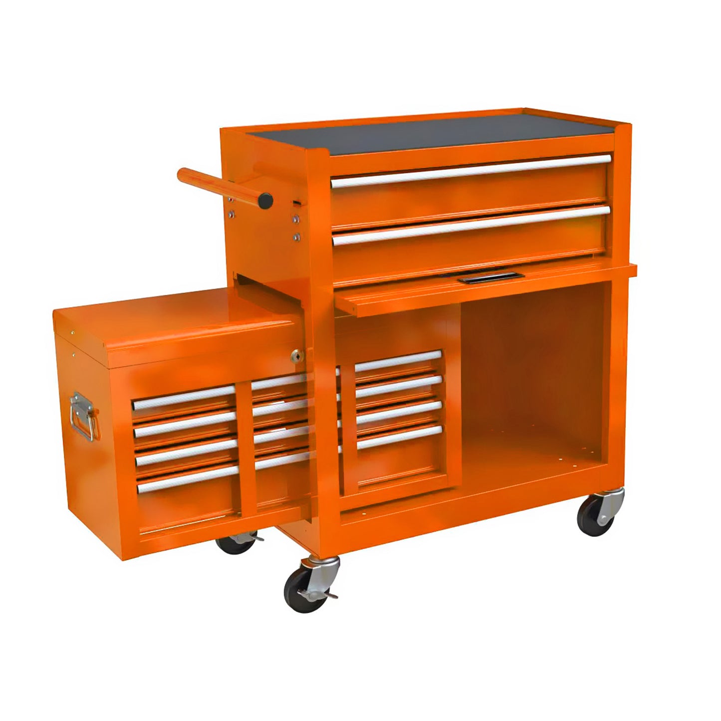 High Capacity Rolling Tool Chest with Wheels and Drawers, 8-Drawer Tool Storage Cabinet--ORANGE