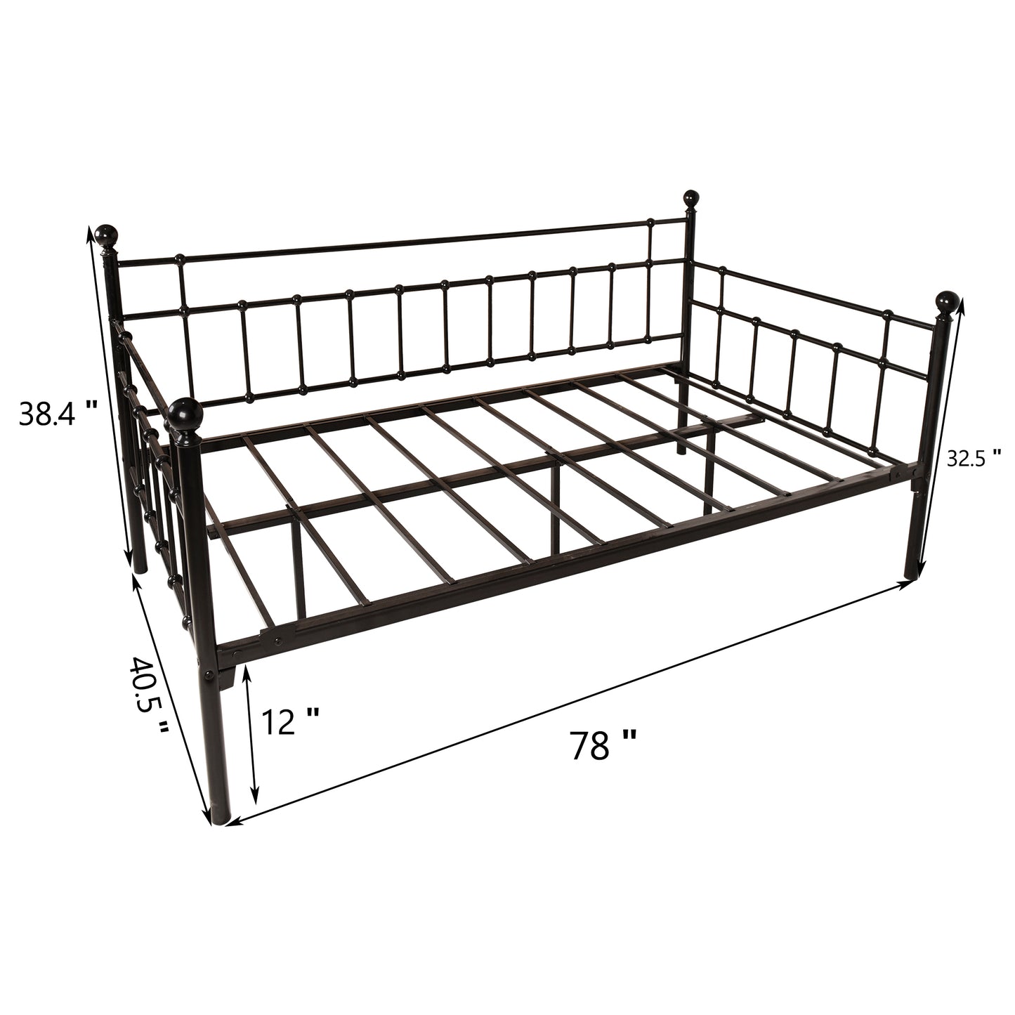 Multifunctional Metal Platform Daybed Frame  - Twin