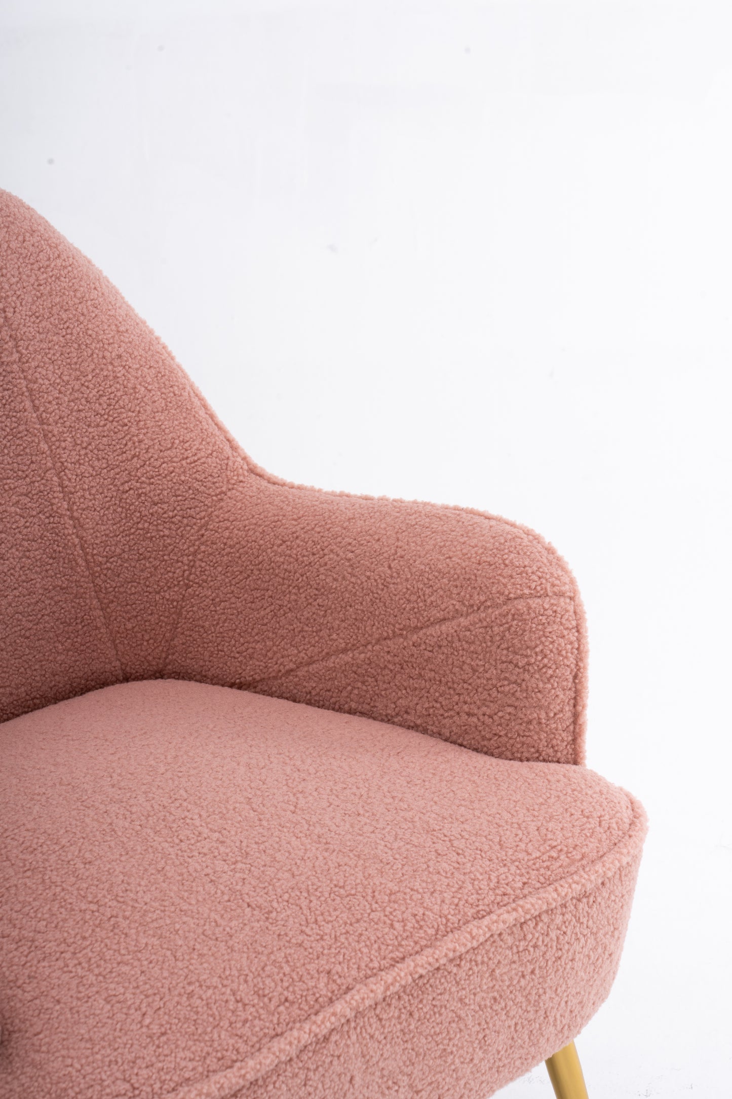 Teddy Fabric Pink Ergonomics Accent Chair