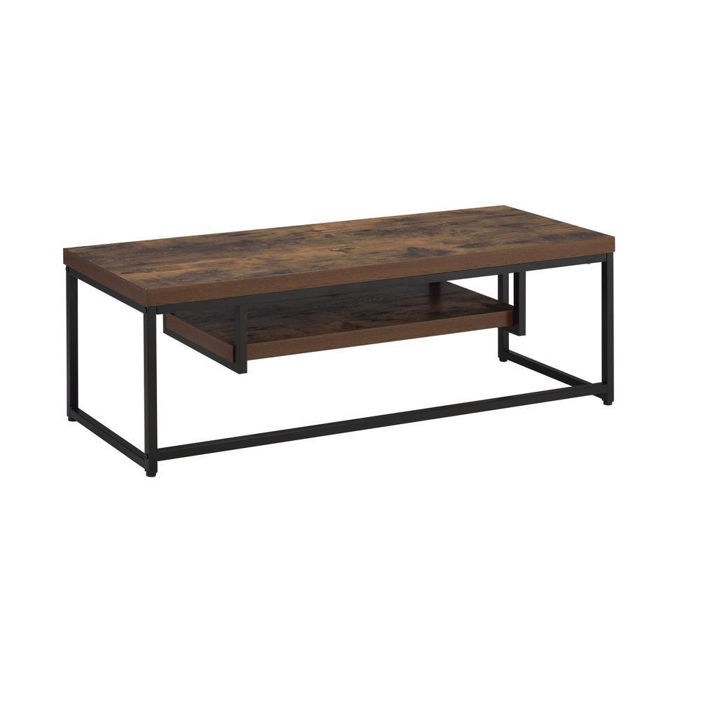 ACME Bob TV Stand in Weathered Oak & Black