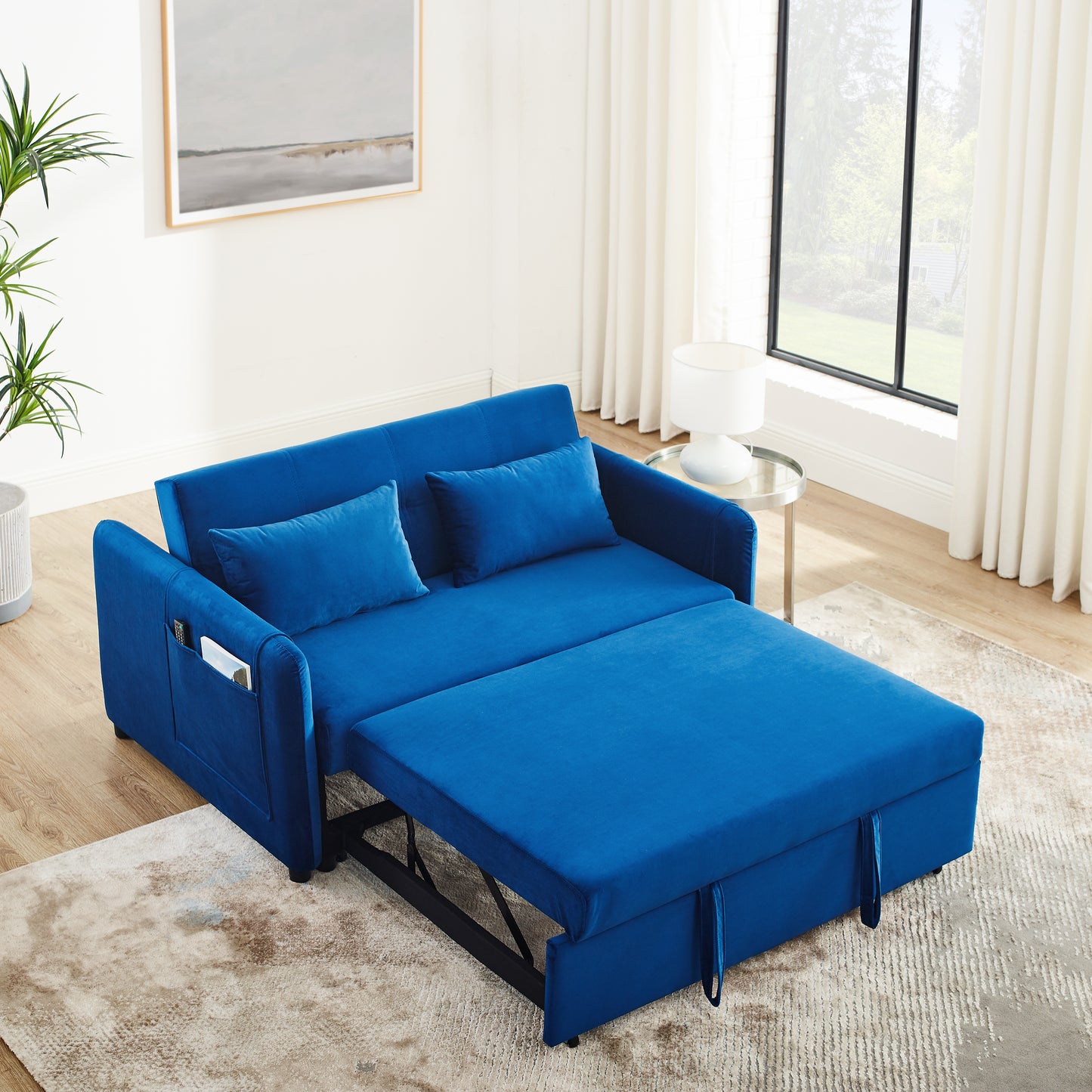 3-in-1 Versatile Velvet Double Convertible Sofa Bed