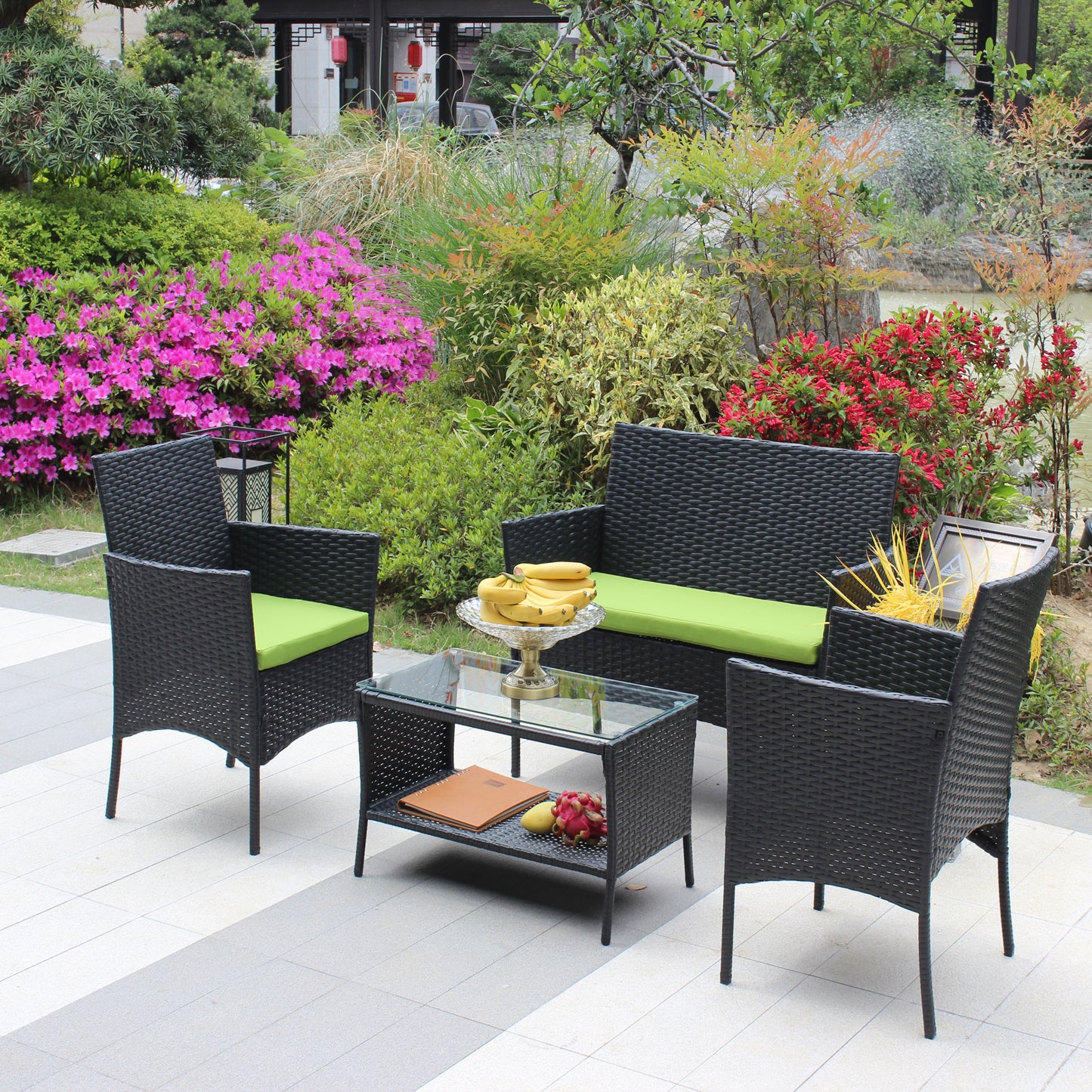 4pcs Rattan Patio Furniture Set