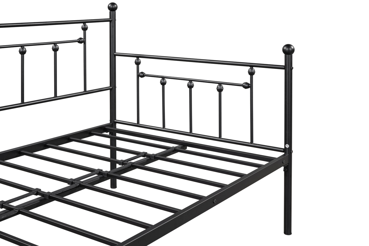 Metal Twin Daybed with Trundle/ Heavy-duty Sturdy Metal/ Noise Reduced/ Trundle for Flexible Space/ Vintage Style/ No Box Spring Needed