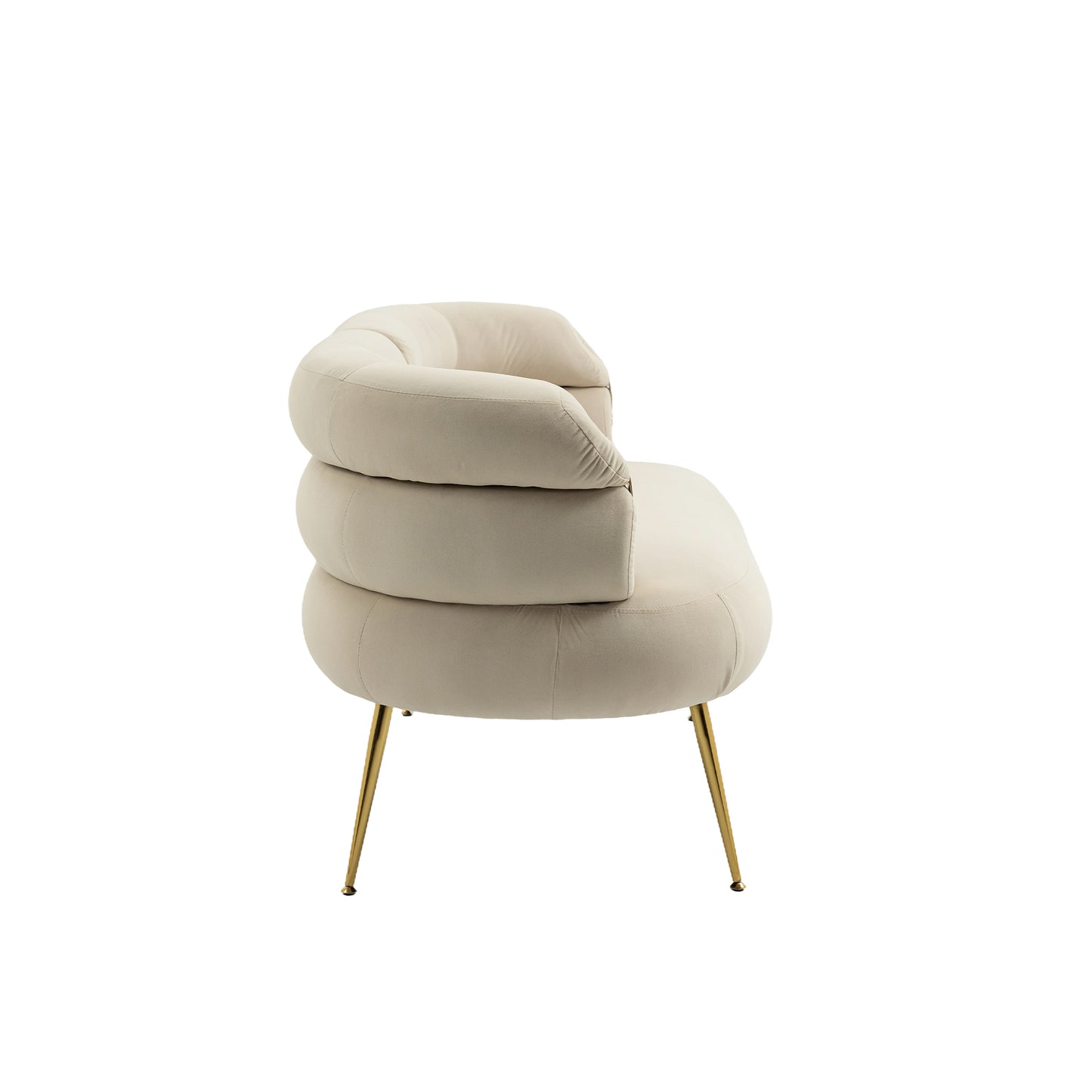 Accent Chair with Golden feet, beige