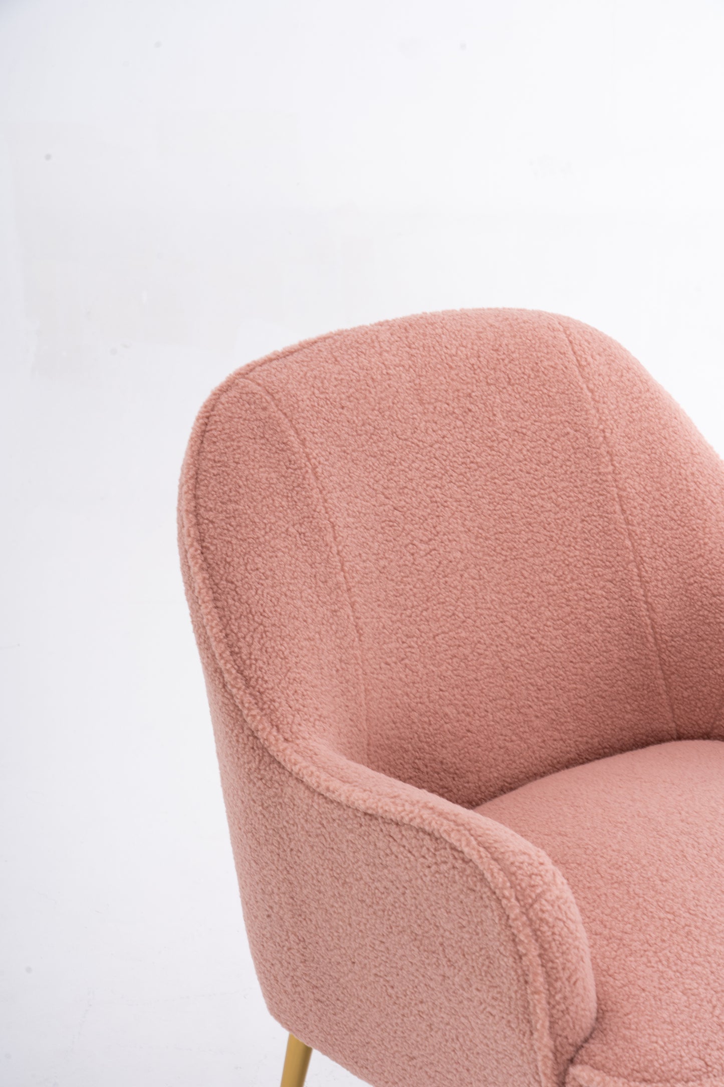 Teddy Fabric Pink Ergonomics Accent Chair