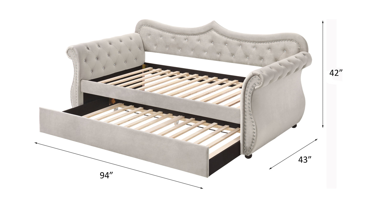 ACME Adkins Daybed & Trundle - Beige