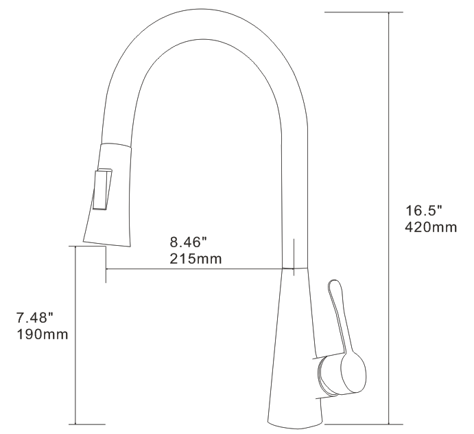 Kitchen Faucet with Pull Down Sprayer Chrome, High Arc Single Handle Kitchen Sink Faucet , Commercial Modern Stainless Steel Kitchen Faucets