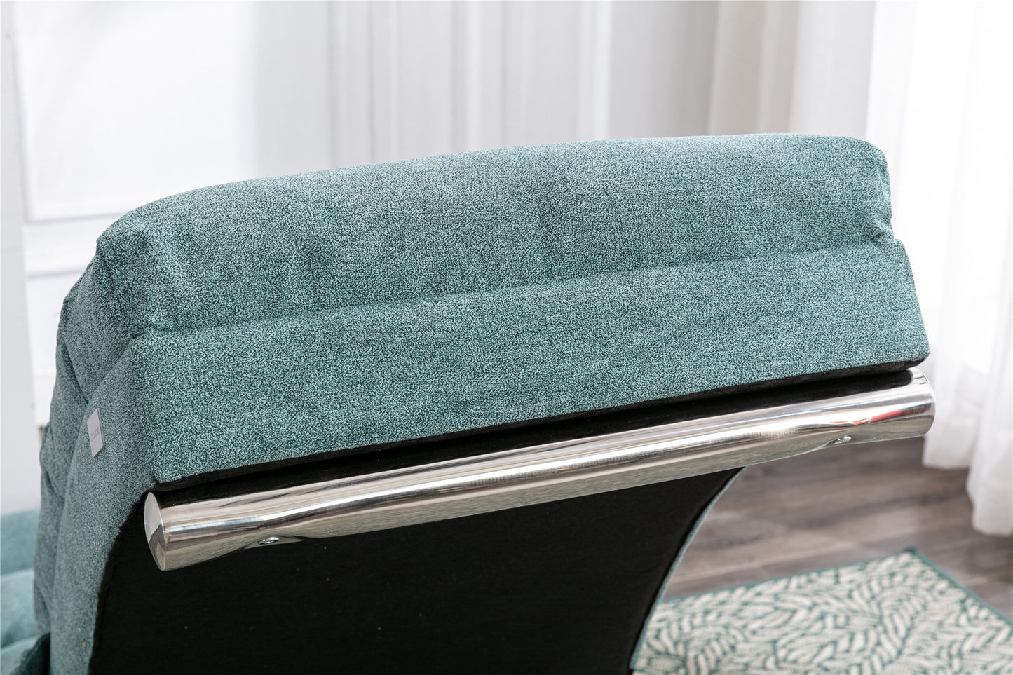 Linen Chaise Lounge Indoor Chair, teal