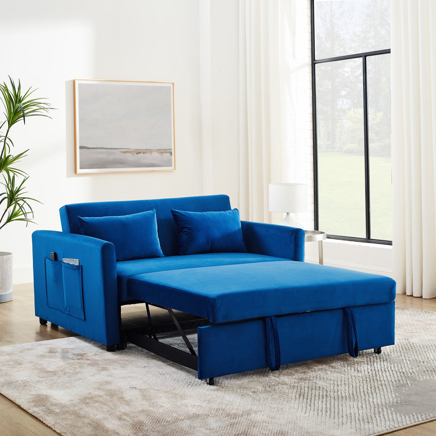 3-in-1 Versatile Velvet Convertible Sofa Bed