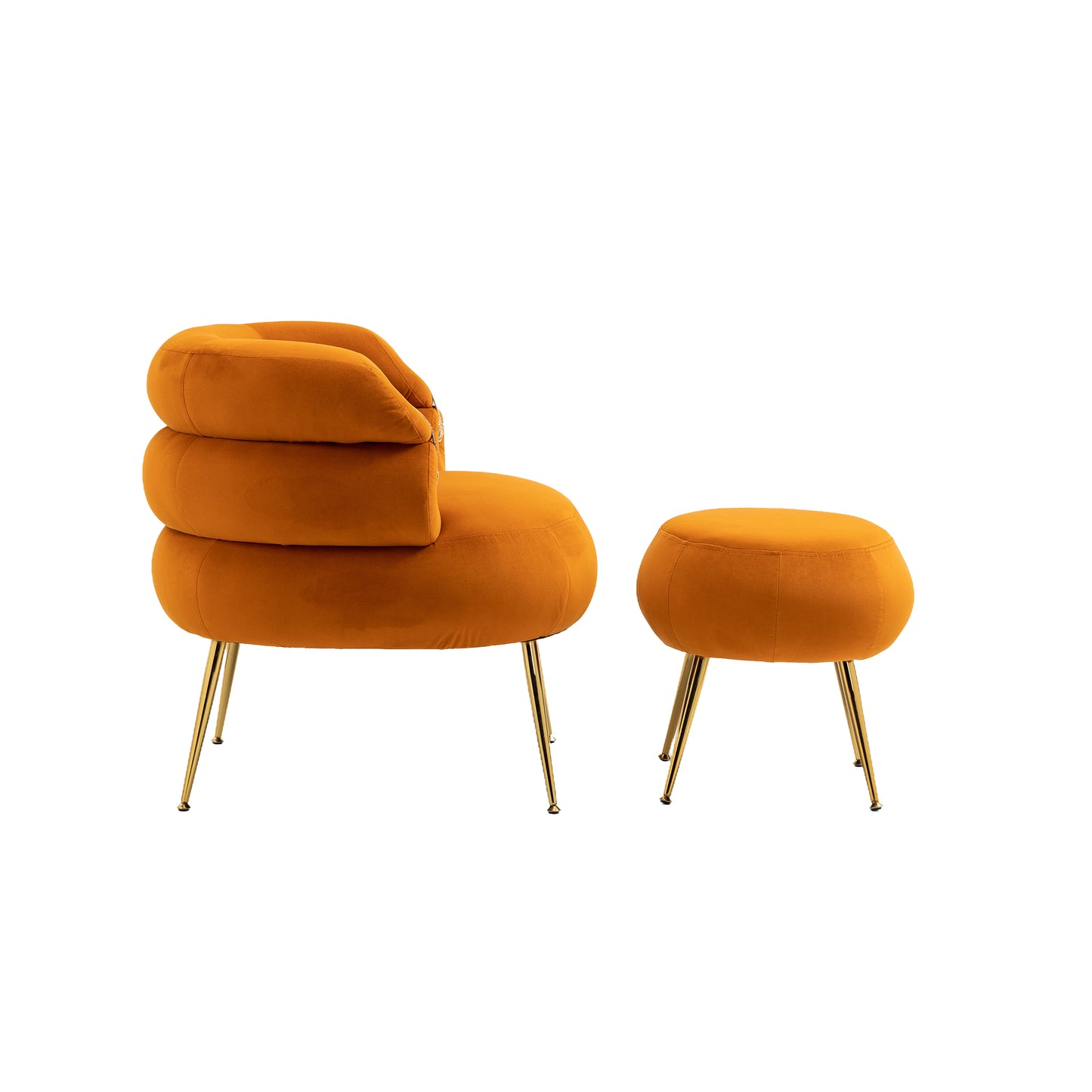 Modern Velvet Upholstered Armchair