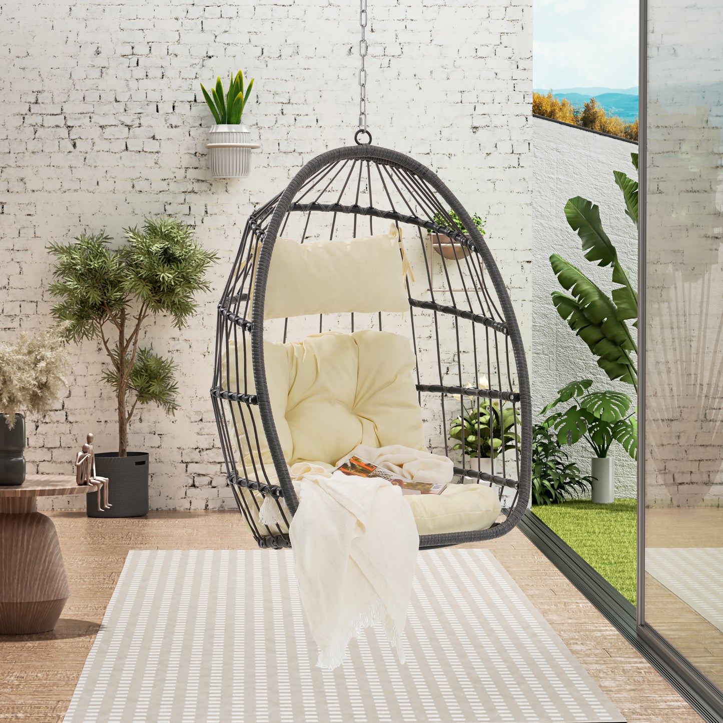 Outdoor PE Rattan Swing Chair